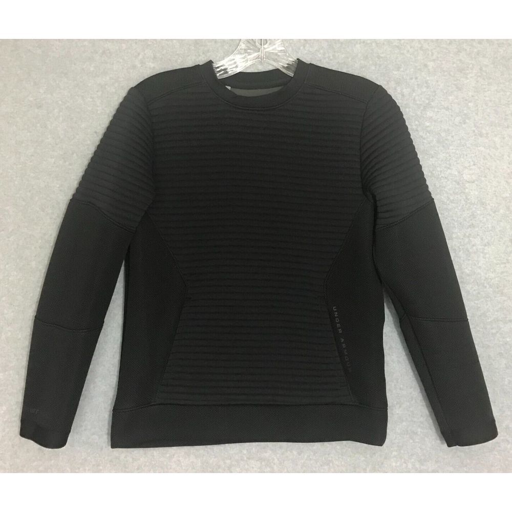 Under Armour Storm Sweater Youth Medium Black ColdGear Long Sleeve Ribbed - Picture 1 of 8